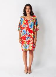 Rochie scurtă mâneci scurte mâneci scurte roșu ARTIGLI femme