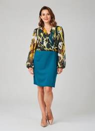 Rochie scurtă mâneci lungi mâneci lungi verde GREGORY PAT femme