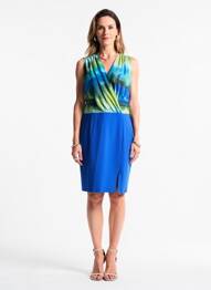 Rochie midi fără mâneci fără mâneci albastru GREGORY PAT femme