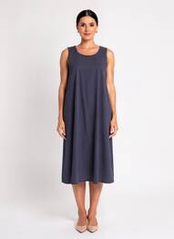 Rochie midi fără mâneci fără mâneci albastru ORTO BOTANICO femme