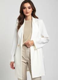 Palton lung croială cambrată fără glugă bej PAOLA TIENFORTI femme