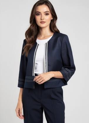 Jachete elegante țesătură crep albastru DIANE LAURY femeie