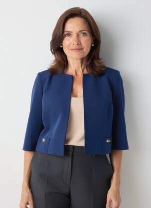 Bolero guler rotund albastru ESTEL COLLECTION femme