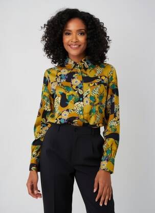 Cămașă imprimeu floral mâneci lungi verde AGATHE & LOUISE femeie