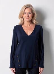 Top croială cambrată mâneci lungi albastru LA FEE MARABOUTEE femme