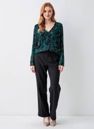 Cămașă imprimeu fantezie mâneci lungi verde LA FEE MARABOUTEE femme