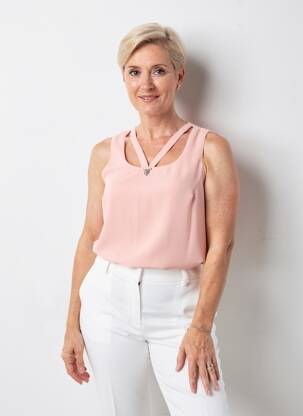 Top croială fluidă fără mâneci roz GREGORY PAT femme