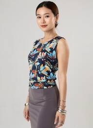 Top țesătură jersey fără mâneci albastru MD'M femme