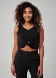 Top țesătură jersey fără mâneci negru LOLITAS&L femme