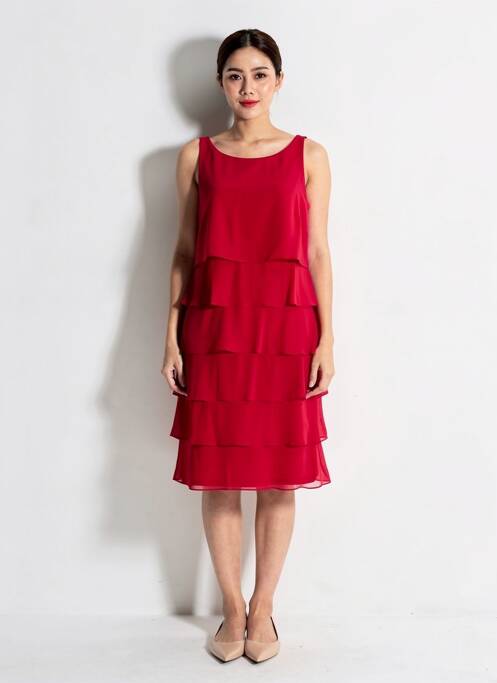 Rochie midi croială fluidă fără mâneci roșu VERA MONT femme
