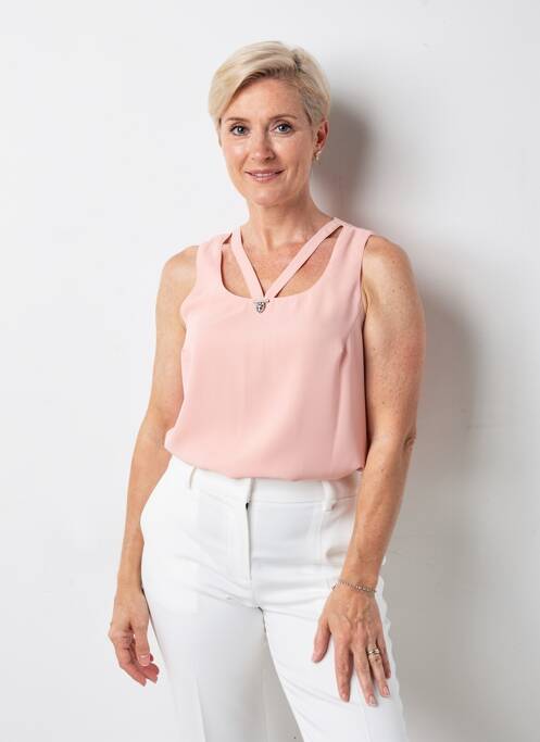 Top croială fluidă fără mâneci roz GREGORY PAT femme