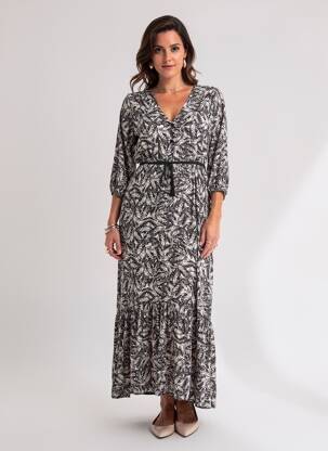Rochie lungă mâneci lungi mâneci lungi negru LA FEE MARABOUTEE femeie