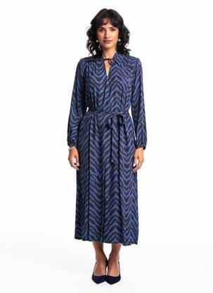 Rochie lungă mâneci lungi mâneci lungi albastru LA FEE MARABOUTEE femeie