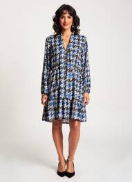 Rochie midi croială fluidă mâneci lungi albastru ARTIGLI femeie