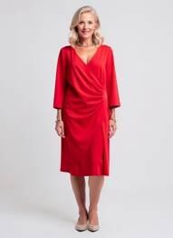Rochie midi mâneci lungi mâneci lungi roșu GREGORY PAT femeie