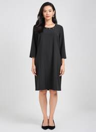 Rochie midi mâneci lungi mâneci lungi negru FRANCE RIVOIRE femeie