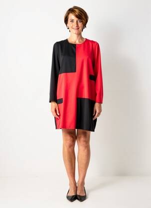 Rochie midi mâneci lungi mâneci lungi roșu FRANCE RIVOIRE femeie