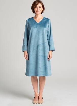 Rochie midi mâneci 3/4 mâneci 3/4 albastru FRANCE RIVOIRE femeie