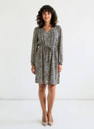 Rochie scurtă mâneci lungi mâneci lungi negru SIGNE NATURE femme