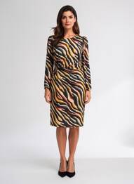 Rochie midi mâneci lungi mâneci lungi negru K-DESIGN femme