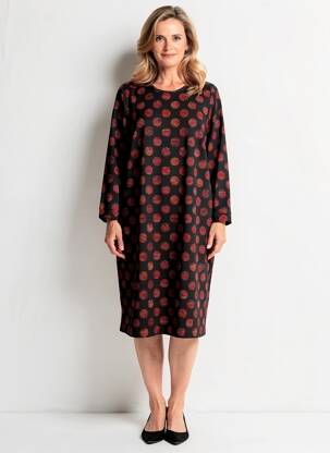 Rochie midi mâneci lungi mâneci lungi negru FRANCE RIVOIRE femeie