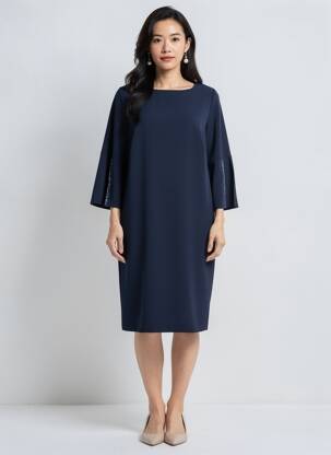 Rochie midi mâneci lungi mâneci lungi albastru FRANK WALDER femeie