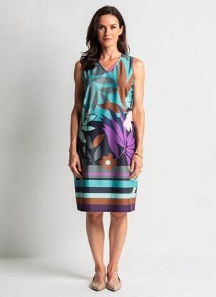 Rochie midi fără mâneci fără mâneci verde GREGORY PAT femeie
