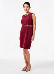 Rochie midi țesătură crep fără mâneci roșu MD'M femme