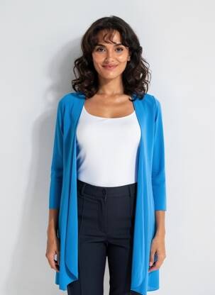 Vestă cu mâneci lungi mâneci lungi albastru RINASCIMENTO femme