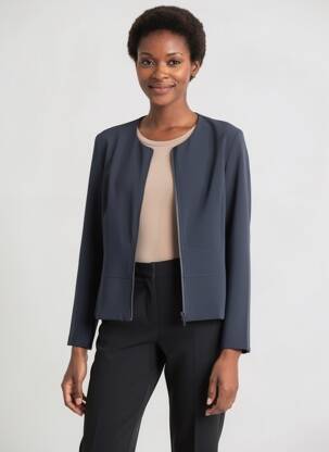 Jachete casual guler rotund albastru DIANE LAURY femeie