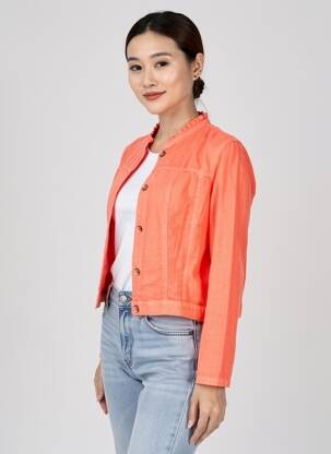Jachete casual croială dreaptă portocalie SIGNE NATURE femeie