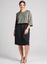 Rochie midi mâneci 3/4 mâneci 3/4 negru DIANE LAURY femme