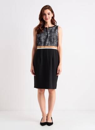 Rochie midi fără mâneci fără mâneci negru VERA MONT femeie