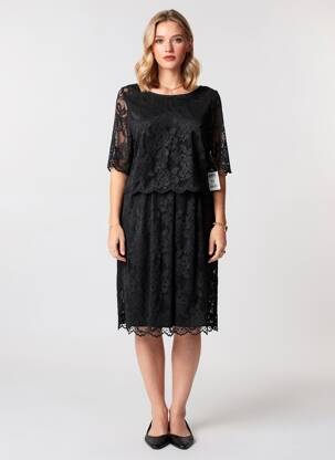 Rochie midi mâneci 3/4 mâneci 3/4 negru VERA MONT femeie