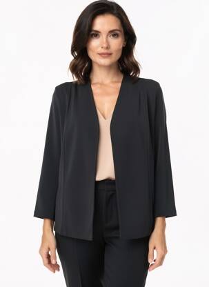 Jachete elegante guler în v negru GREGORY PAT femeie