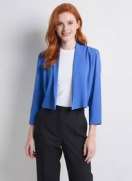 Bolero mâneci lungi albastru ANDAMIO femme