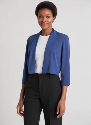 Bolero mâneci lungi albastru închis ANDAMIO femme