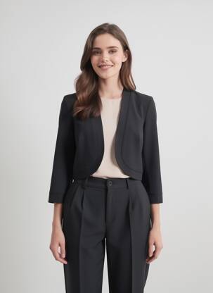 Bolero țesătură crep negru DIAMBRE femeie