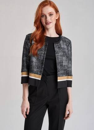 Jachete elegante guler rotund negru VERA MONT femme