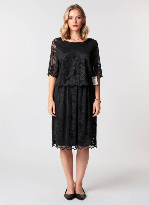 Rochie midi mâneci 3/4 mâneci 3/4 negru VERA MONT femme
