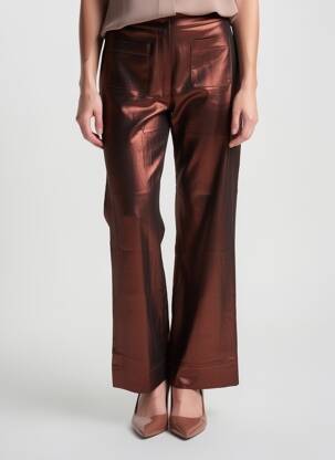 Pantalon evazat elasticitate talie înaltă maro JUBYLEE femeie