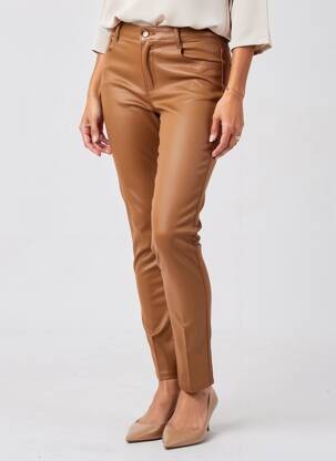 Pantalon slim talie înaltă talie înaltă maro SARAH JOHN femeie