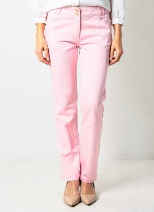 Pantalon slim țesătură acoperită mărime normală roz QUATTRO femme