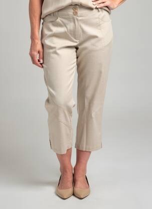 Pantalon 7/8 țesătură poplin mărime normală bej QUATTRO femeie