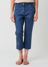Pantalon trei sferturi elasticitate mărime normală albastru QUATTRO femme
