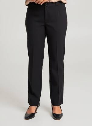 Pantalon drept închidere cu fermoar sub clapetă cu nasturi negru QUATTRO femeie