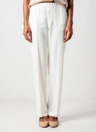 Pantalon drept talie elastică alb QUATTRO femme