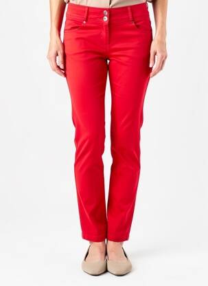 Pantalon slim buzunare roșu QUATTRO femeie