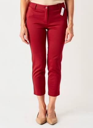 Pantalon 7/8 închidere cu fermoar sub clapetă cu nasturi roșu QUATTRO femeie