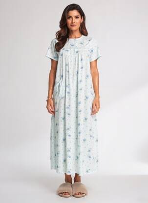 Cămașă de noapte imprimeu floral albastru ROSE POMME femme
